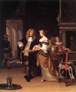Elegant Couple In An Interior — Eglon Hendrik Van Der Neer