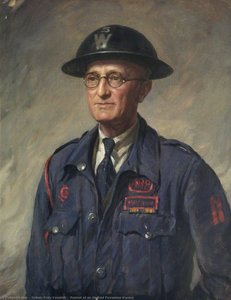 Portrait Of An Air Raid Precaution Warden — Sydney Percy Kendrick