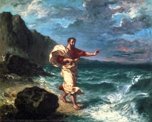 Demosthenes Declaiming Par La Côte — Eugène Delacroix