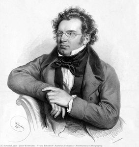 Franz Schubert, Austrian Composer (posthumous Lithography) — Josef Kriehuber