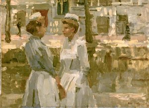 Dienstmeisjes Op De Leidsegracht, Isaac Israels, C. 1890 - C. 1900 — Isaac Lazarus Israels