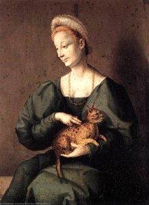 Woman With A Cat — Francesco D'ubertino Verdi (bacchiacca)