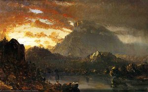 Sunset In The Wilderness With Approaching Storm (sketch) — Sanford Robinson Gifford