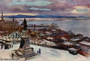 Quebec From The Hotel Fontenac — Harold Copping