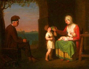 The Family Of The Island Of Procida With Vesuvius In The Background — David Allan