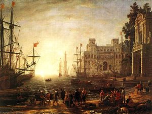 Port Scene With The Villa Medici — Claude Lorrain (claude Gellée)