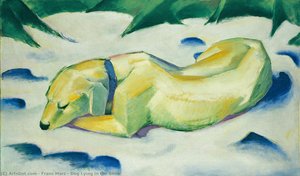 Le Chien Allongé Dans La Neige — Franz Marc