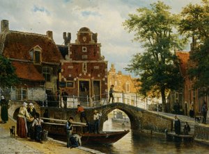 A View Of Franeker With The Zakkend Ragerschuisje — Cornelis Springer