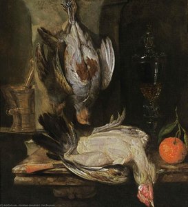 Still Life With Birds (1664) (64 X 59) (private Collection) — Abraham Hendricksz. Van Beyeren