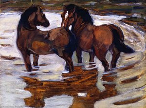 Deux Chevaux À Un Point D'eau — Franz Marc