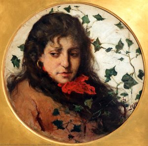 Woman With Ivy — Silvestro Lega