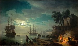 Night: Seaport By Moonlight — Клод-жозеф Верне