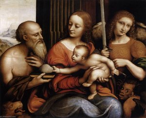 Madonna And Child With Sts Jerome And Michael — Giovanni Pietro Rizzoli