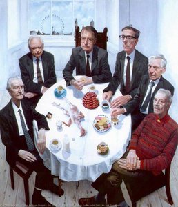 Six Academy Presidents (gallus Gallus With Still Life And Presidents) — Stuart Pearson Wright