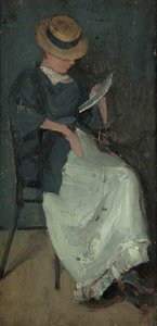 Woman In A Straw Hat Reading A Letter — Beatrix Whistler