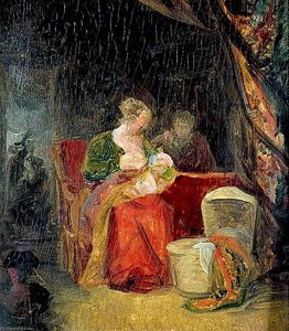 Man, Woman And Baby In A Bedroom — Džozef Klivver