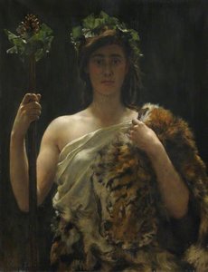 Young Girl Draped In A Tiger Skin — John Maler Collier