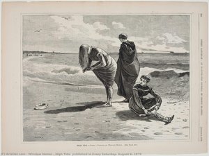 High Tide, Published In Every Saturday, August 6, 1870 — Winslow Homer