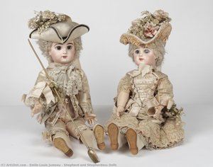 Shepherd And Shepherdess Dolls — Emile-louis Jumeau