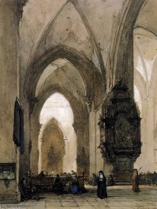 Interior Of Church In Trier Sun — Johannes Bosboom