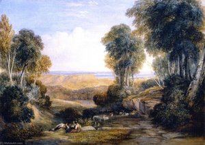 Junction Of The Severn And The Wye With Chepstow In The Distance — David Cox Den Ældre