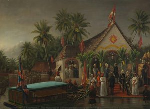 The Maharaja Of Travancore Welcoming The Duke Of Buckingham And Chandos — Raja Ravi Varma