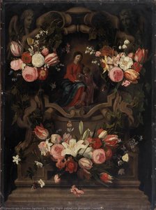 English Flower Garland With Immaculate Conception — Erasmus Quellinus Ii