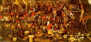Market Scene (ecce Homo Fragment), Oil On Wood — Pieter Aertsen