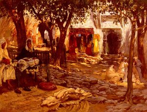 An Eastern Courtyard — Frederick Arthur Bridgman
