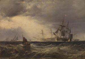 Dutch East Indiamen Weighing Their Anchors — Sr George Paul Chambers