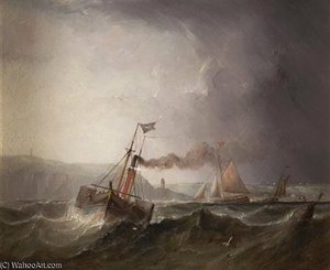 The Paddle Steamer 'queen Of The Isle' Off Douglas — 사무엘 월터스