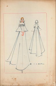 Drawing, Off The Shoulder Wedding Dress — Alceu De Paula Penna