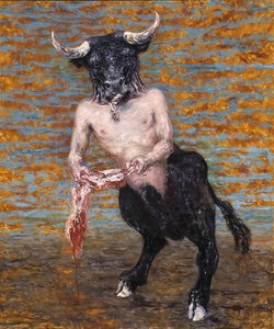 Minotaur Surprised While Eating — Maggi Hambling