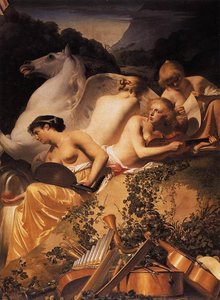 Four Muses And Pegasus On Parnassus — Caesar Van Everdingen (cesar Pietersz)