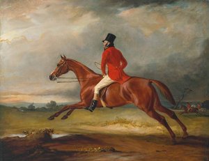 Major Healey, Wearing Raby Hunt Uniform, Riding With The Sedgefield Hunt — John Ferneley, Snr