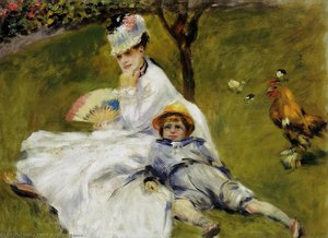 Kamila Monet I Njezin Sin Jean U Vrtu Na Argenteuilu — Renoir