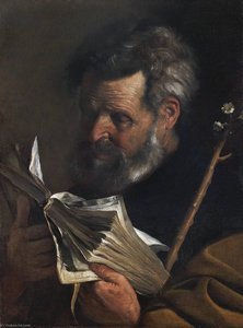 Saint Joseph Reading A Book And Holding A Flowering Staff — Da Pier Francesco Mola