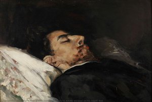 Gustavo Adolfo Bécquer On His Death Bed — Vicente Palmaroli Y Gonzalez