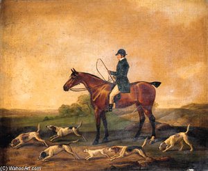 A Huntsman And Hounds In A Wooded Landscape — Richard Barrett Davis