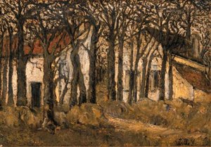 Houses Behind Trees, Montmagny — Maurice Utrillo