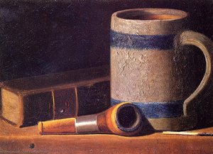 Still Life With Mug, Pipe And Book — John Frederick Peto