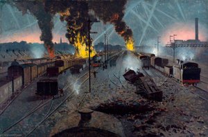 Blitz On An Lms Marshalling Yard Near Willesden, September 1940 (the Lms At War Series) — Norman Wilkinson