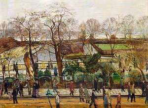 Crowds Walking Through Bishop's Park, Fulham Football Ground — Carel Victor Morlais Weight