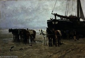 Boat On The Beach At Scheveningen — Anton Mauve