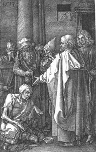 Saint Pierre Et Saint Jean Guérissant Le Pauvre Homme — Albrecht Dürer