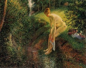 Badende Im Wald — Camille Pissarro