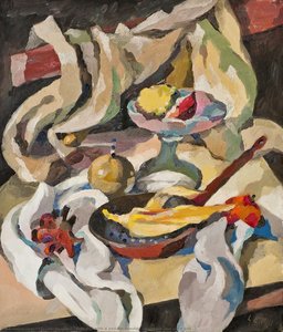 Still Life With A Pan For Roasted Chestnuts And Corn Cob — Claudio Spattini