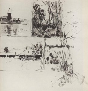 Строение У Воды. На Окраине Деревушки. — Isaak Ilyich Levitan