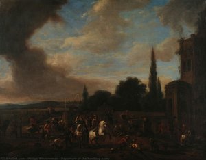 Departure Of The Hawking Party — Philips Wouwerman