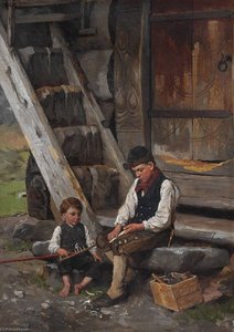 To Sittende Gutter — Jahn Ekenaes